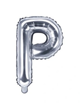 Balon foliowy Litera "P" 35cm, srebrny
