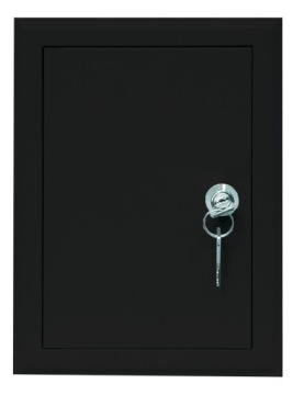 DRZWICZKI REWIZYJNE EMALIOWANE CZARNE 45x65 ZAMEK