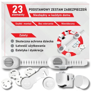 ZABEZPIECZENIA MAGNETYCZNE MEBLI SZAFEK BLOKADY DLA DZIECI 23 SZT