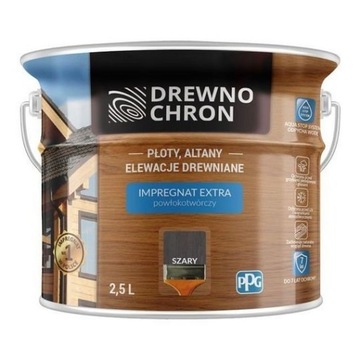 Drewnochron SZARY 2,5L Impregnat Extra drewna do