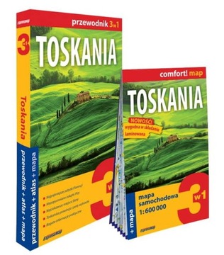 TOSKANIA 3 w 1 MAPA LAMINOWANA PRZEWODNIK ATLAS EX