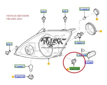 КРЕПЛЕНИЕ ФАР FIESTA 01-08/ FUSION 01-12