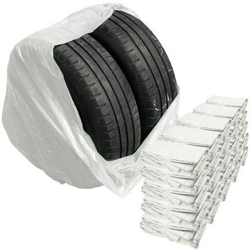 BIAŁE DUŻE Worki na koła i opony 100x100cm LDPE 30µm 160L 500szt STIX