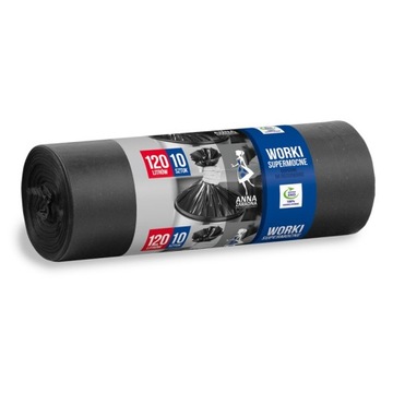 Worki na śmieci 120L czarne supermocne - 10szt.