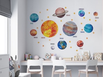 Наклейки на стену SOLAR SYSTEM PLANETS XL Большие наклейки на стену