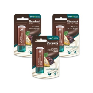 Himalaya Intensywnie Nawilżający Balsam do Ust z Masłem Kakaowym 4,5G 3 op.
