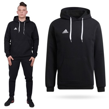 Bluza Męska Adidas Dresowa z Kapturem wkładana Entrada Czarna M