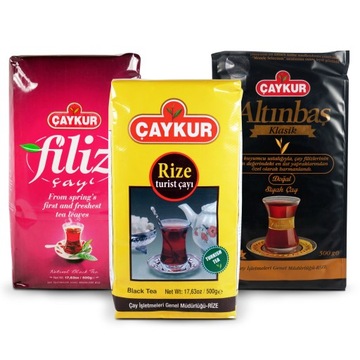 ZESTAW HERBAT TURECKICH LIŚĆ 3x500g Caykur TURCJA