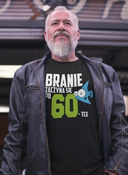 KOSZULKA MĘSKA NAPIS DUŻA BRANIE ZACZYNA SIĘ PO 60