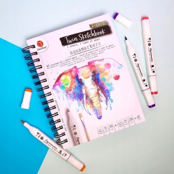 TWINMARKERS ДВУХСТОРОННЯЯ КОРОБКА 12 ШТ. Алкоголь 154-158 Синий Meduza