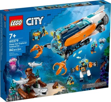 LEGO CITY ŁÓDŹ PODWODNA BADACZA DNA MORSKIEGO 60379 REKIN SKARB WRAK RYBY