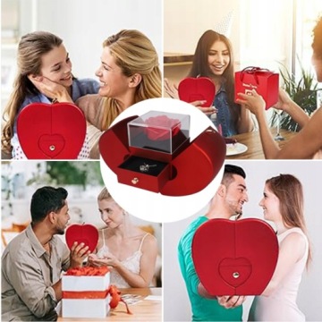 КОРОБКА С ВЕЧНОЙ РОЗОЙ И ОЖЕРЕЛЬЕМ ПОДАРОК ​​НА ДЕНЬ РОЖДЕНИЯ, ДЕНЬ ВАЛЕНТИНА, ДЕНЬ МАТЕРИ