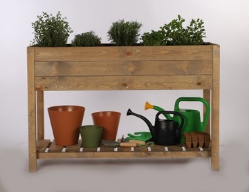 Балконный ящик для трав на ножках, цветочный горшок с полкой 118х40см ЭКО инспект