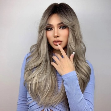 Peruka blond długie włosy ombre jak naturalne 60 cm super JAKOŚĆ blondynka
