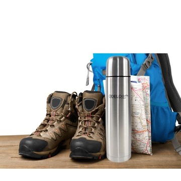 ТЕРМОС ТЕРМОБУТЫЛКА 1,2 Л СЕРЕБРЯНАЯ НЕРЖАВЕЮЩАЯ СТАЛЬ - ВОДА ЧАЙ КОФЕ