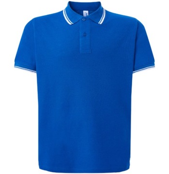 POLO MĘSKIE JHK 210 CONTRAST NIEBIESKO/BIAŁA S