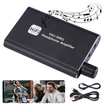 HiFi усилитель для наушников, разъем DAC AUX, 16–300 Ом