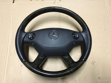 KIEROWNICA AIRBAG PODUSZKA KIEROWCY DREWNO SKÓRA MERCEDES W221 C216 EUROPA