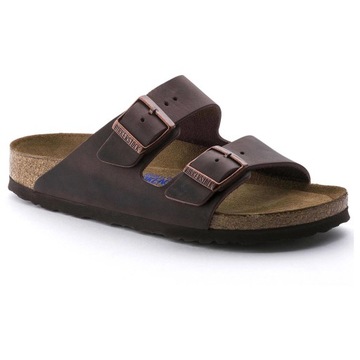 Klapki damskie profilowane Birkenstock Arizona OLEJOWANA SKÓRA SOFT FOOTBED