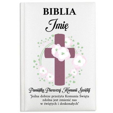 BIBLIA Personalizowana Prezent na I KOMUNIĘ WZORY
