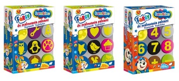 BAMBINO КРАСКИ ДЛЯ пальчиковой росписи 12 шт. ШТАМПЫ