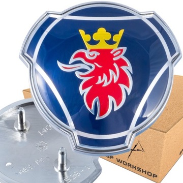 SCANIA EMBLEMAT GRYF ZNACZEK LOGO NIEBIESKI 83mm