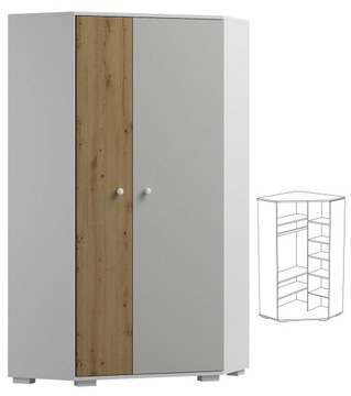 szafa młodzieżowa ARTISAN Y17 szafa narożna dla dzieci 95x95 w.190