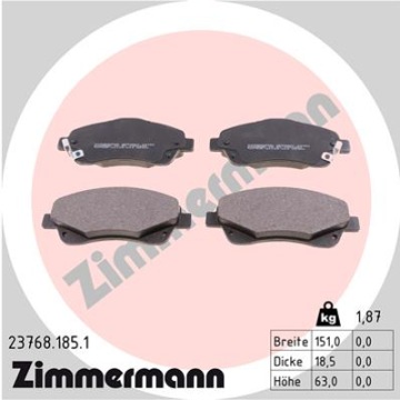 ZIMMERMANN ПЕРЕДНИЕ ДИСКИ+КОЛОДКИ TOYOTA AVENSIS T25