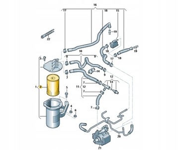 VLOŽKA FILTRU PALIVA Z TĚSNĚNÍ AUDI VW 5Q0127177