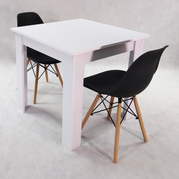 Комплект из стола Modern 80х80 и 2 белых стульев Milano.