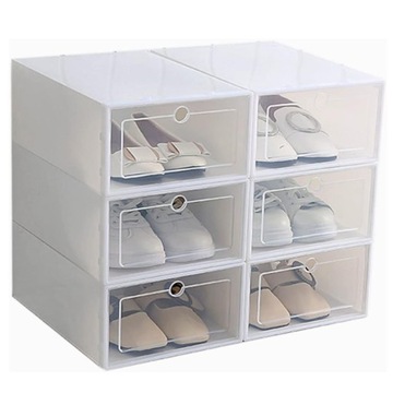 Plastikowe Szuflady Organizer do Szafki na Buty Pojemnik Pudełko 6 Sztuk