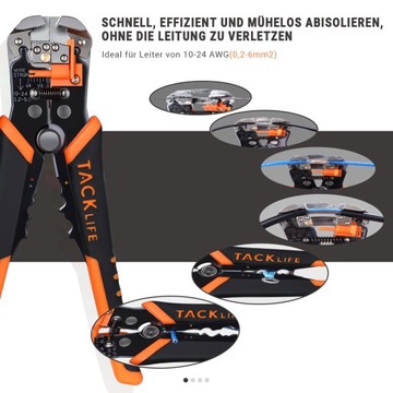 АВТОМАТИЧЕСКИЕ СНЯТКИ ИЗОЛЯЦИИ ЩИПЦЫ ДЛЯ КАБЕЛЯ TACKLIFE