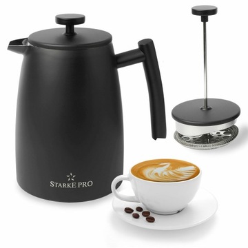 Duży ZAPARZACZ DO KAWY tłokowy FRENCH PRESS funkcja termos 2w1 Encora 1L