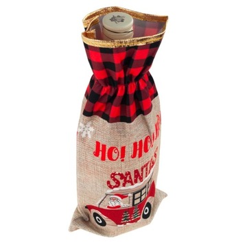 КОРПУС КРЫШКА ДЛЯ БУТЫЛКИ РОЖДЕСТВЕНСКАЯ СУМКА САНТА ПОДАРКИ ТКАНЬ ДЛЯ ВИНА