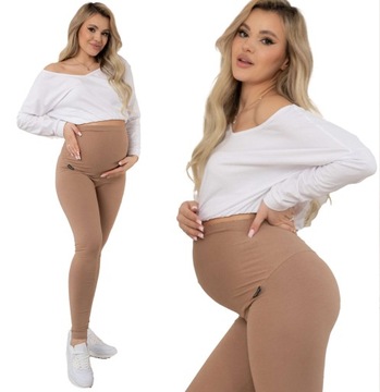 LEGGINSY CIĄŻOWE DŁUGIE GETRY PANEL LEGINSY XL