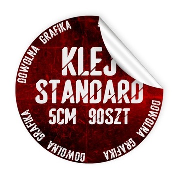 NAKLEJKI ETYKIETY Z TWOIM LOGO OKRĄGŁE REKLAMOWE KOLOROWE 5CM 90SZT