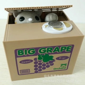Cat Panda Stealing Coin Money Boxes Automatic Coin Piggy Money Saving Box