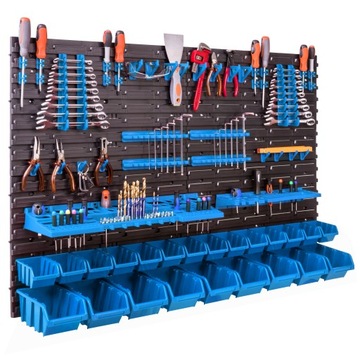 Панель инструментов 115x78 см 23 ящики для мусора гараж синий