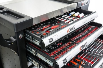 VERKE МАСТЕРСКАЯ ИНСТРУМЕНТАЛЬНЫЙ ШКАФ + НАБОР ИНСТРУМЕНТОВ 298 шт. + СВЕТОДИОДНАЯ ЛАМПА