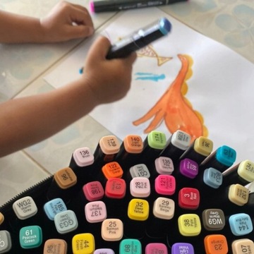 AWESOME Набор фломастеров, Маркеры, Маркеры, двухсторонние маркеры, 80 шт + СУМКА