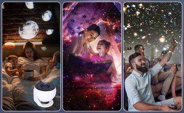 LAMPKA NOCNA LED PROJEKTOR GWIAZD NIEBA STAR LASEROWY + 12 ZESTAWÓW FOLII