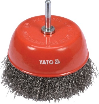 SZCZOTKA CZOŁOWA 100mm DRUT INOX NA WIERTARKĘ YATO