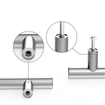 UCHWYT MEBLOWY SREBRNE UCHWYT DO SZAFKI KUCHENNEJ 10SZTUK