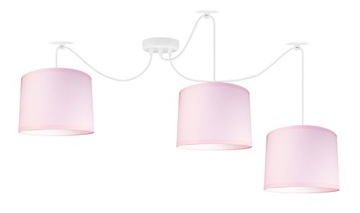 Lampa zwis żyrandol ABAŻUR PINK 3 sufitowa led