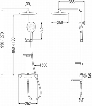 НАБОР ДЛЯ ВАННЫ MEXEN CQ22, ТЕРМОСТАТ, ХРОМ