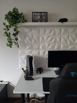 БЕЛЫЕ НАСТЕННЫЕ ПАНЕЛИ Блестящие декоративные потолочные кессоны 3D 1 шт. - 0,25 м2.