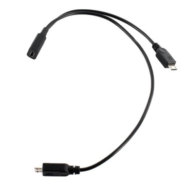 Rozdzielacz Micro USB 2.0 Y żeński na 2 męskie dane