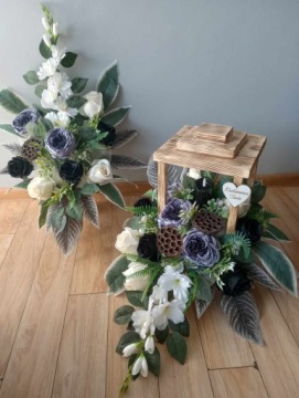 Stroik na cmentarz GRÓB kompozycja WIĄZANKA pomnik