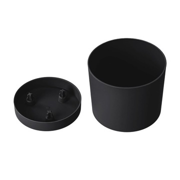 ЦВЕТОЧНЫЙ ГОРШОК НА ПОДСТАВКЕ 13 СМ, АНТРАЦИТОВЫЙ ПЛАСТИК