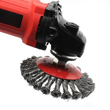 SZCZOTKA STOŻKOWA HARTOWANA 100mm TARCZOWA DRUCIANA SPLATANA DRUT SKRĘCANY